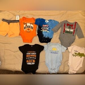 3-6 months infant boy clothes bundle short sleeve body